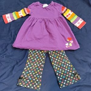 Crazy8 Heart Outfit 18-24 Month Girl